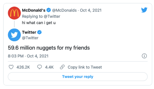 kontentino-blog_best-social-media-marketing-campaigns-of-2021_McDonald's tweet